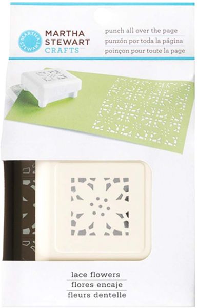 Martha Stewart Lace Flowers Pattern Punch All Over The Page - Al Masam Stationery LLC