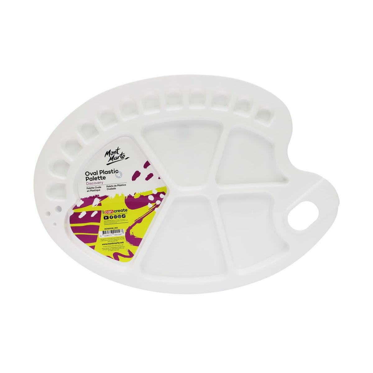 Mont Marte Oval Plastic Palette 34x25cm - Al Masam Stationery LLC Main image