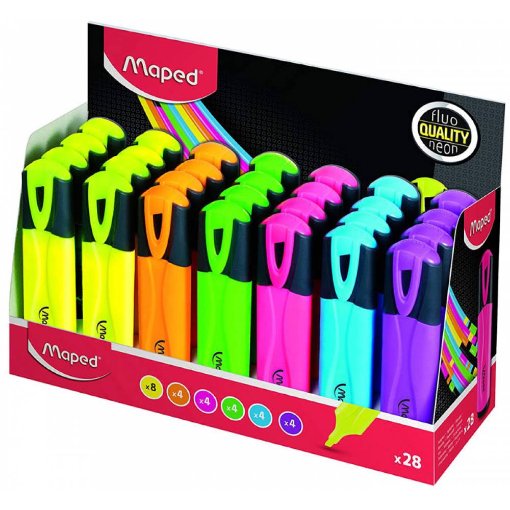 Maped Fuuo Peps Highlighter Classic Asst color Display - Al Masam Stationery LLC