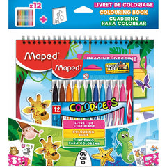 Maped Color Peps FeltTip Jungle 12 Color and Book - Al Masam Stationery LLC