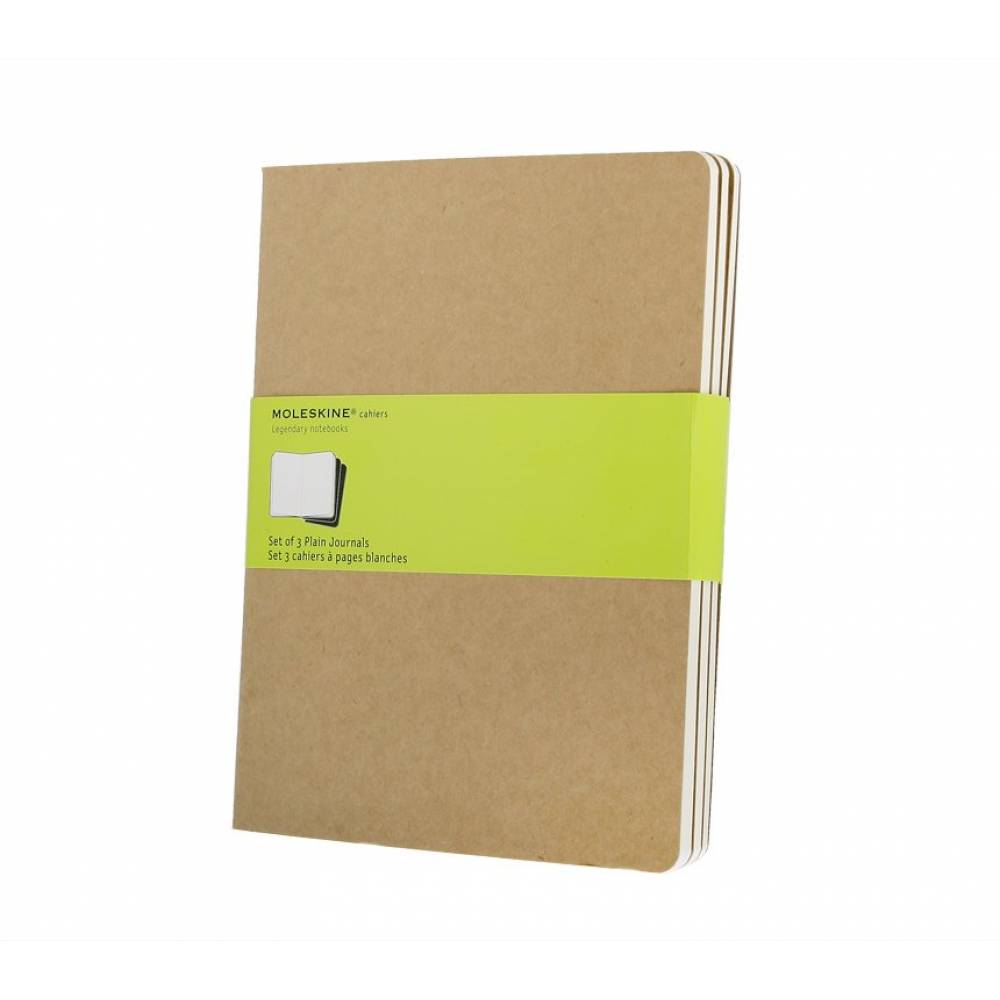 Moleskine Cashier Plain Extra Large Size Set of 3 kraft Brown - Al Masam Stationery LLC