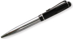 AMS-PN-29 - Black - Chrome Coloured Ball Point Pen - Al Masam Stationery LLC