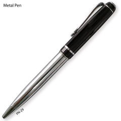 AMS-PN-29 - Black - Chrome Coloured Ball Point Pen - Al Masam Stationery LLC