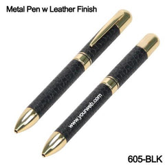 AMS-605 (Metal pen with leather finish) - Al Masam Stationery LLC