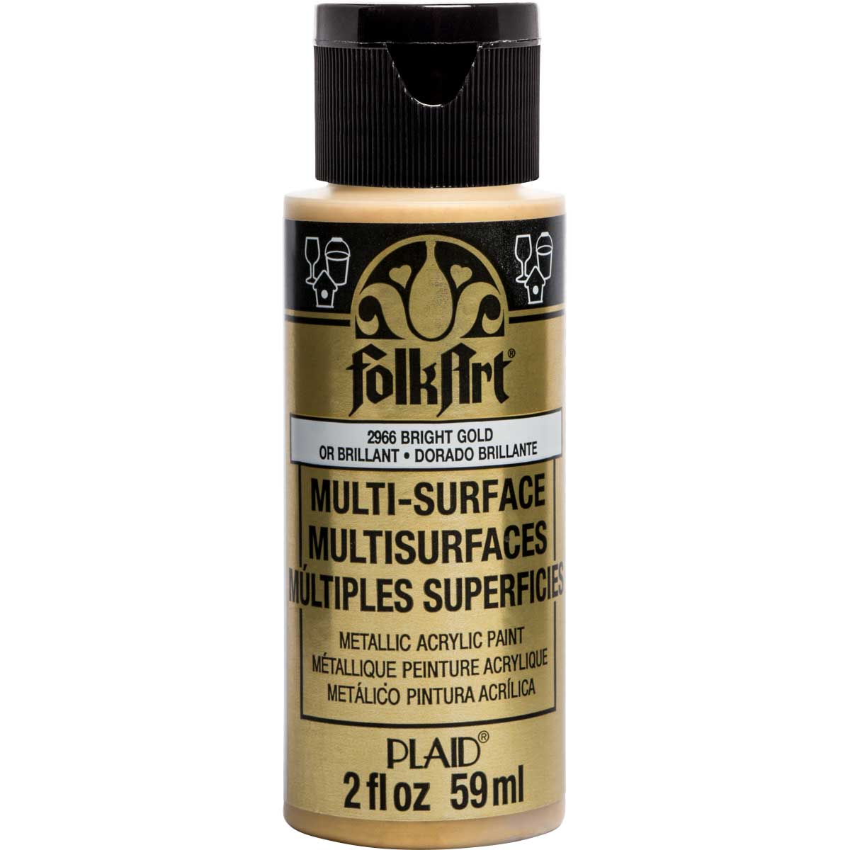 Folkart Multi-Surface Specialty Paint - Metallic Bright Gold - Al Masam Stationery LLC
