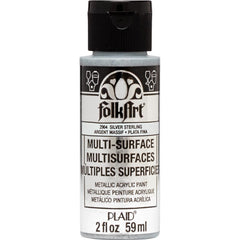 Folkart Multi-Surface Specialty Paint - Metallic Sterling Silver - Al Masam Stationery LLC