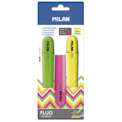 Fluo highlighters (yellow, green and pink)