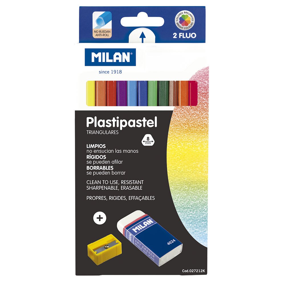 Box 12 Plastipastel + eraser + sharpener (with inner tray)