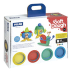 Kit 4 cans 116 g  Soft Dough with tools 'Funny faces' - Al Masam Stationery LLC