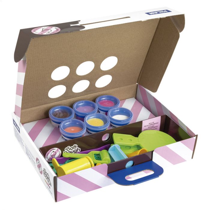 Kit 6 cans 59 g Soft Dough with tools 'Ice creams &Waffles' - Al Masam Stationery LLC