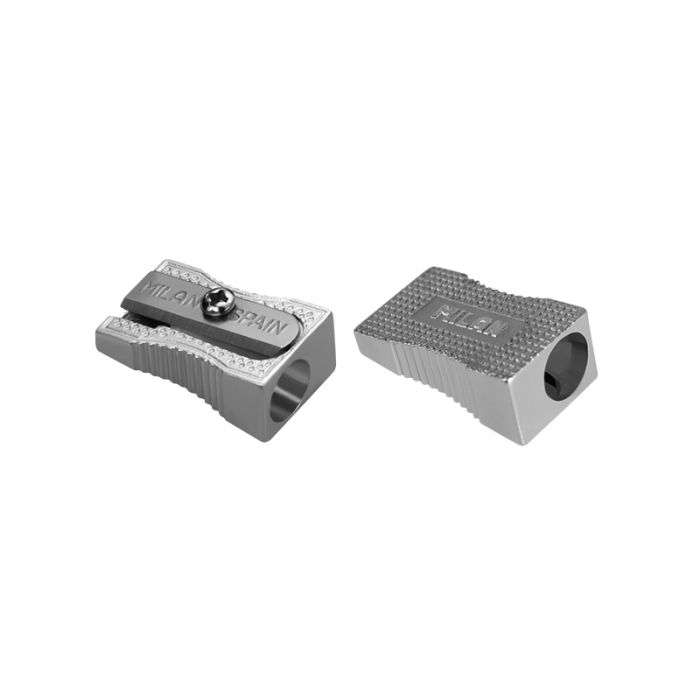 Milan Aluminium Pencil Sharpener + 1 Aluminium Pencil Sharpener - Al Masam Stationery LLC