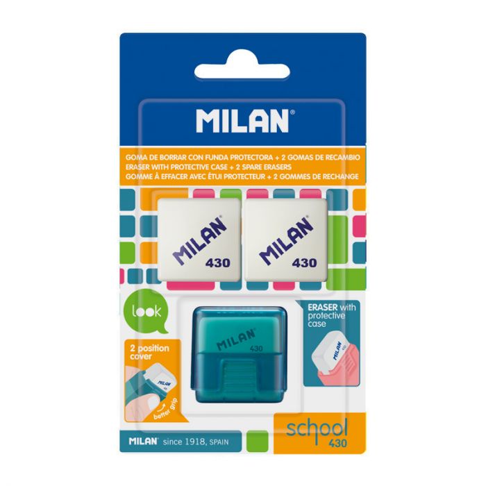 School 430 Look cased eraser + 2 spare erasers 430 - Al Masam Stationery LLC Main image