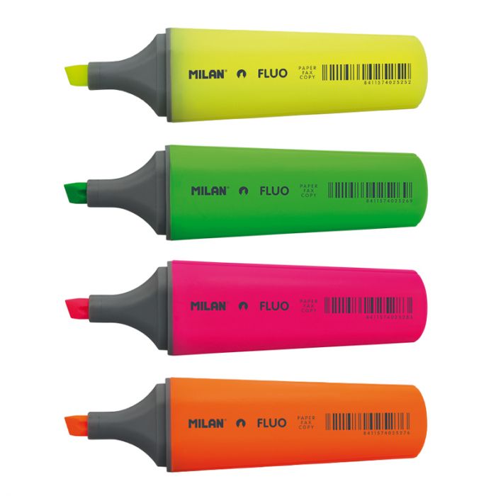 Transparent hanging pack 4 Fluo highlighters, assorted colours Secondary image
