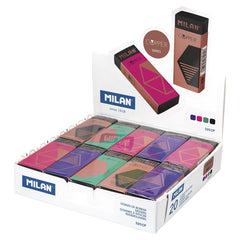 MILAN Display Box 20 Nata® Black Erasers Copper Series - Al Masam Stationery LLC