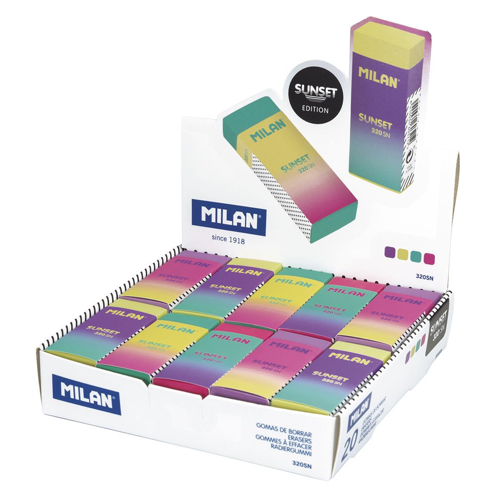 MILAN Nata® Erasers Sunset Series (With Carton Sleeve And Wrapped) - Al Masam Stationery LLC