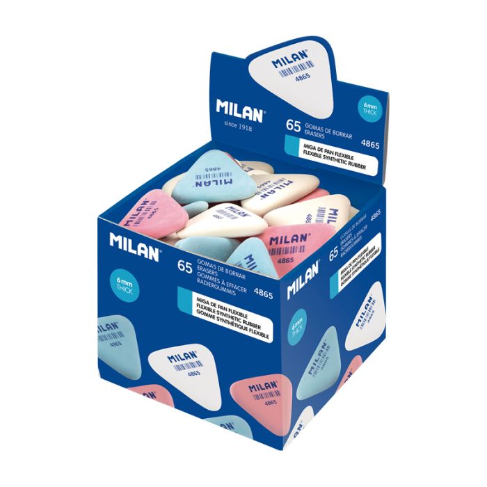 Box 65 small flexible synthetic rubber erasers 4865, assorted colours Secondary image