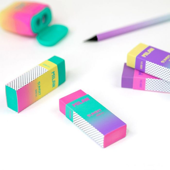 Milan Nata® 320 Erasers, Sunset series - Al Masam Stationery LLC