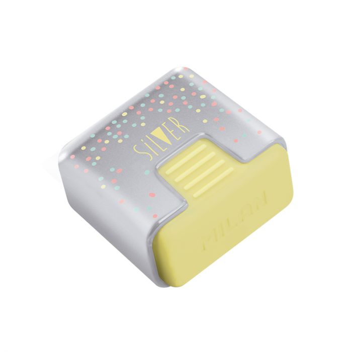 School 430 Silver soft synthetic rubber erasers with protective case Secondary image
