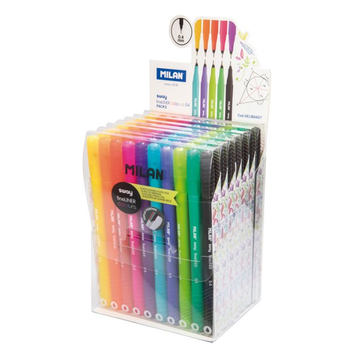 Display box 7 cases with 10 SWAY fineliner 0.4 mm fine tip fibrepens - Al Masam Stationery LLC Main image