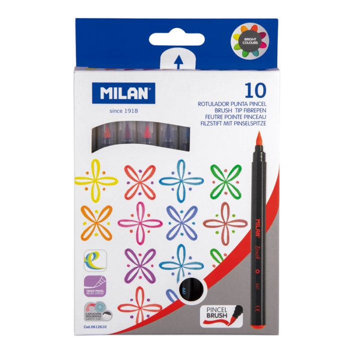 Brush tip  fibrepens - (Pack of 10) - Al Masam Stationery LLC
