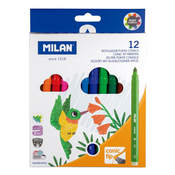 Conical tip fibrepens - (612312) - (Pack of 12)