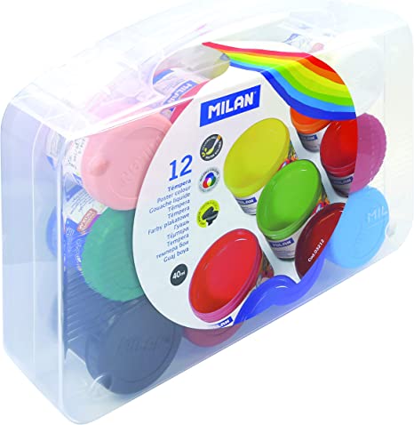 Box 12 jars 40 ml poster paint assorted colours Main image