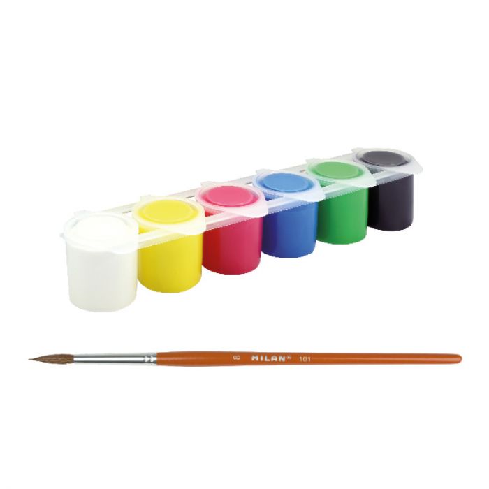 Box 6 jars 25 ml poster paint assorted colours Secondary image