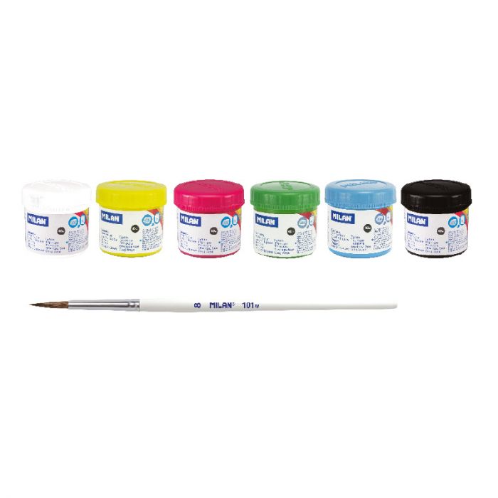 Box 6 jars 40 ml poster paint assorted colours Secondary image