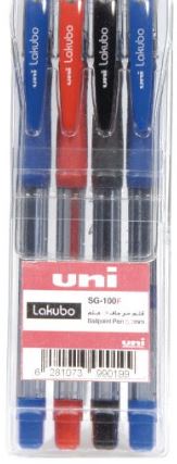 Uni Lakubo SG100F Ball point 0.7mm Wallet of 4 Color - Al Masam Stationery LLC Main image