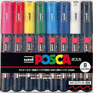 Uni Posca PC-1M Bullet Pack of 8 Color - Al Masam Stationery LLC Main image