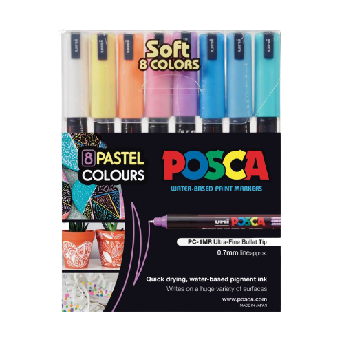 Uni Posca PC-1MR 0.7mm Pack of 8 Color - Al Masam Stationery LLC Main image