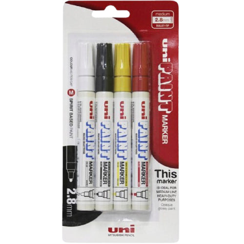 Uni PX20 Paint Marker Astd Cols Bls=4pc - Al Masam Stationery LLC Main image