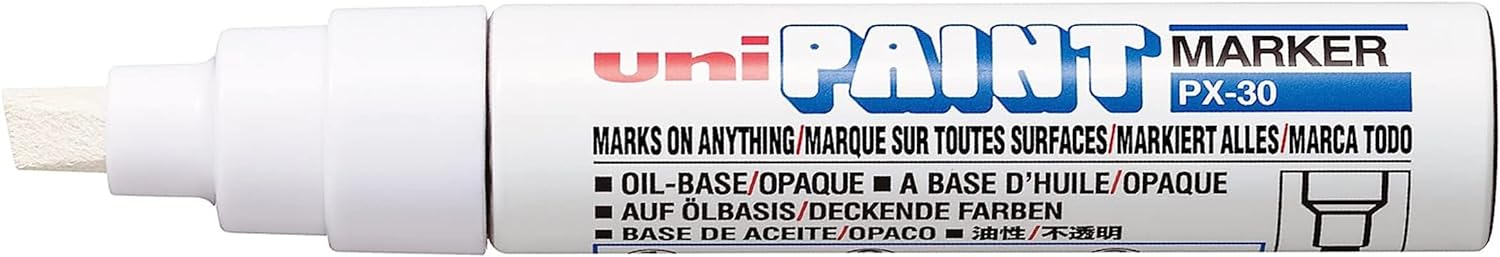 Uni PX30 Paint Marker Chisel tip  White - Al Masam Stationery LLC Main image