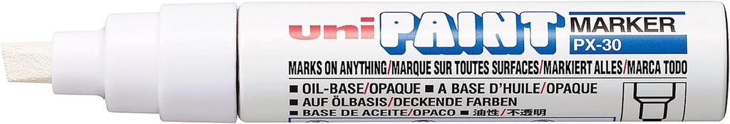 Uni PX30 Paint Marker Chisel tip  White - Al Masam Stationery LLC