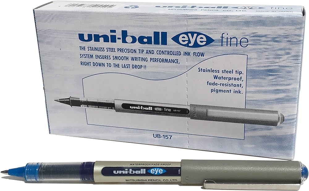 Mitsubishi Eye Needle Roller Pen 0.7mm Blue Pack - Al Masam Stationery LLC Main image