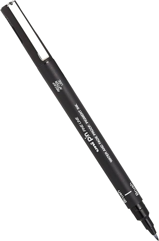 Mitsubishi Mitsubishi Uni Pin Fine Line Brush Black - Al Masam Stationery LLC Main image