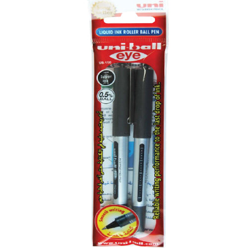 UB 150 Uni Ball Eye Micro Roller Pen Black (Pack of 2) - Al Masam Stationery LLC Main image