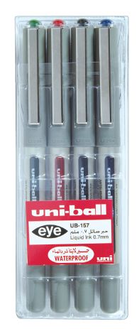 Uni-ball UB 157 Eye Fine Roller Pen - (Pack of 4) - Al Masam Stationery LLC