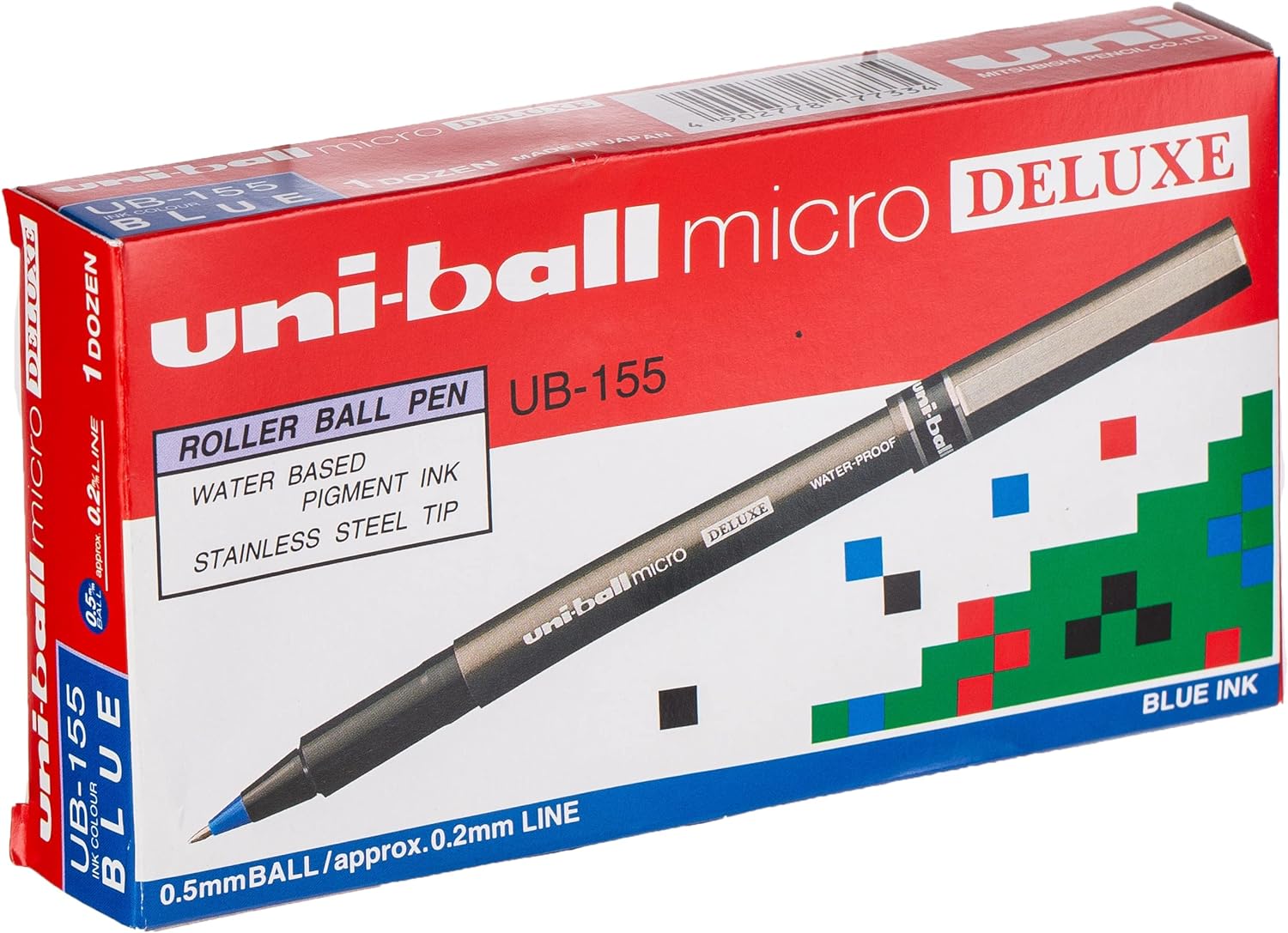Uniball UB155 Micro Delux 0.5mm Roller Pen - Blue Secondary image