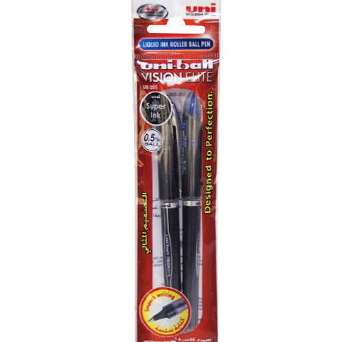 Uniball UB205 Vision Elite R/pen 0.5mm Blue & Black - Al Masam Stationery LLC Main image