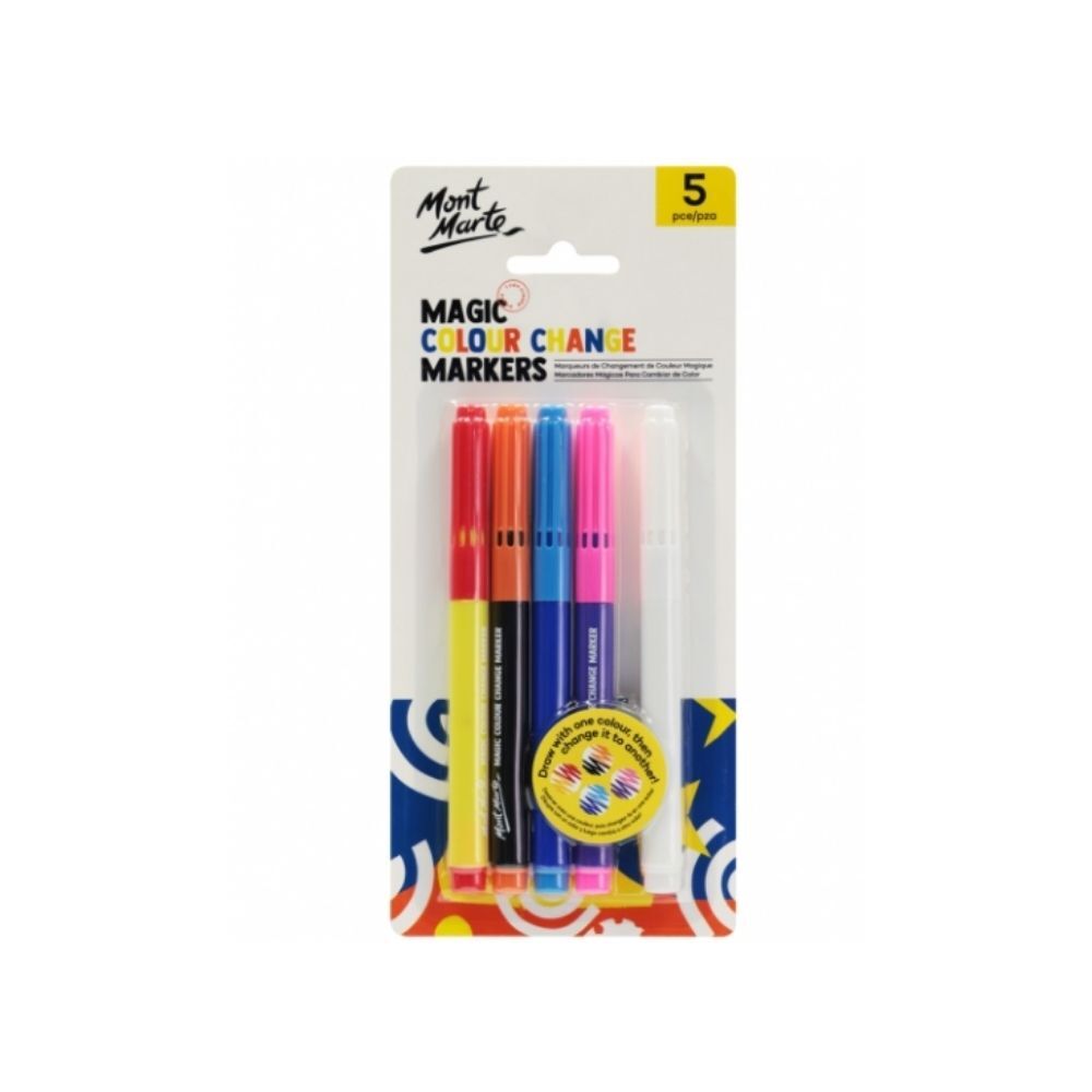 Mont Marte Magic Colour Change Markers 5pc - Al Masam Stationery LLC Main image