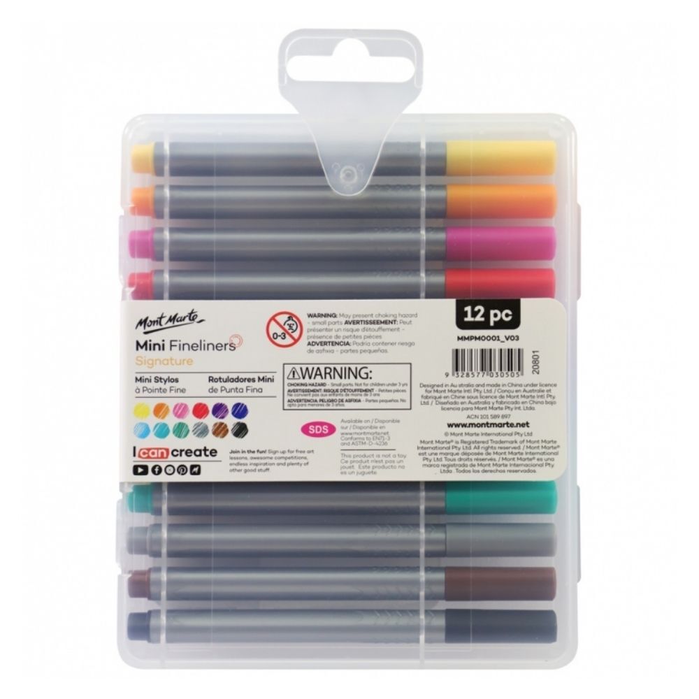 Mont Marte Mini Fineliners 12pc - Al Masam Stationery LLC