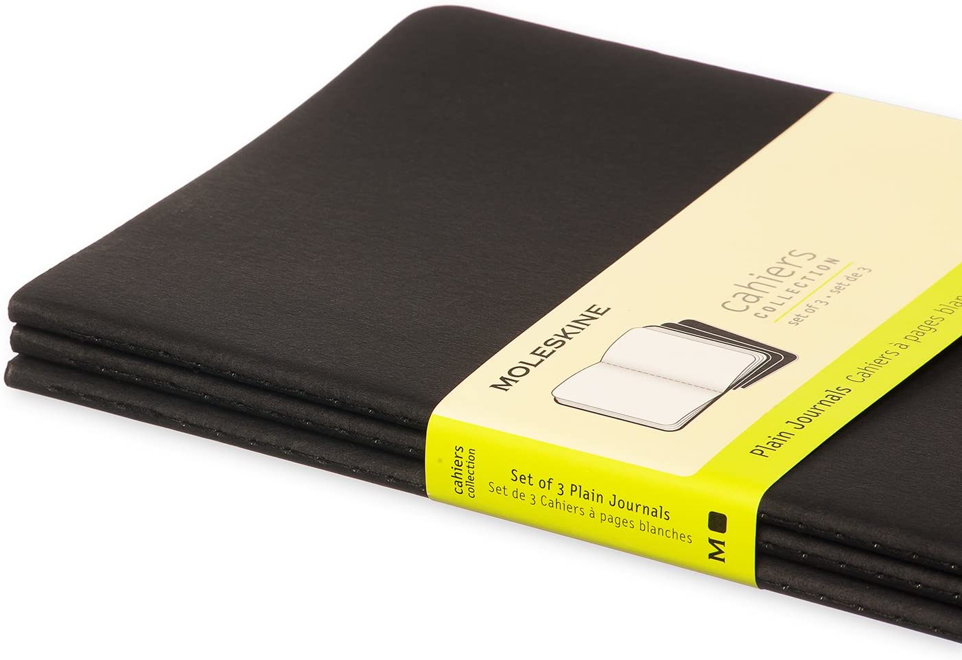 Moleskine Cashier Plain Large Size Notebook Set of 3 Pcs Black - Al Masam Stationery LLC Main image