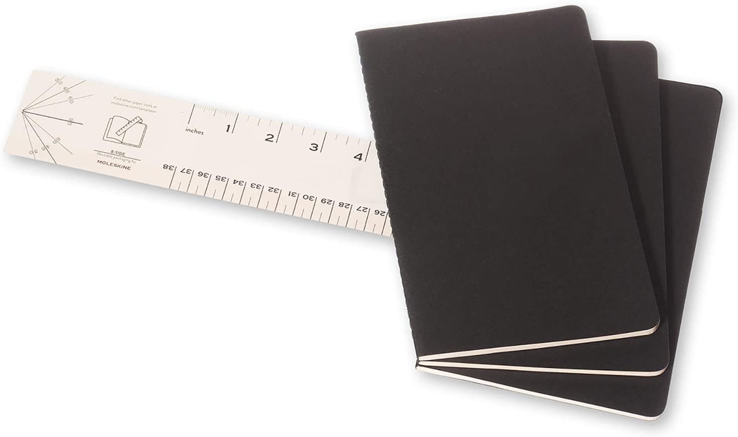 Moleskine Cashier Rued Large Size Notebook Set of 3 Pcs Black Secondary image