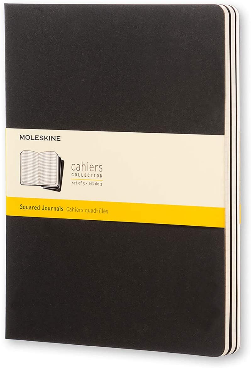 Moleskine Cashier Squared Extra Large Size Notebook Set of 3 Pcs Black - Al Masam Stationery LLC Main image