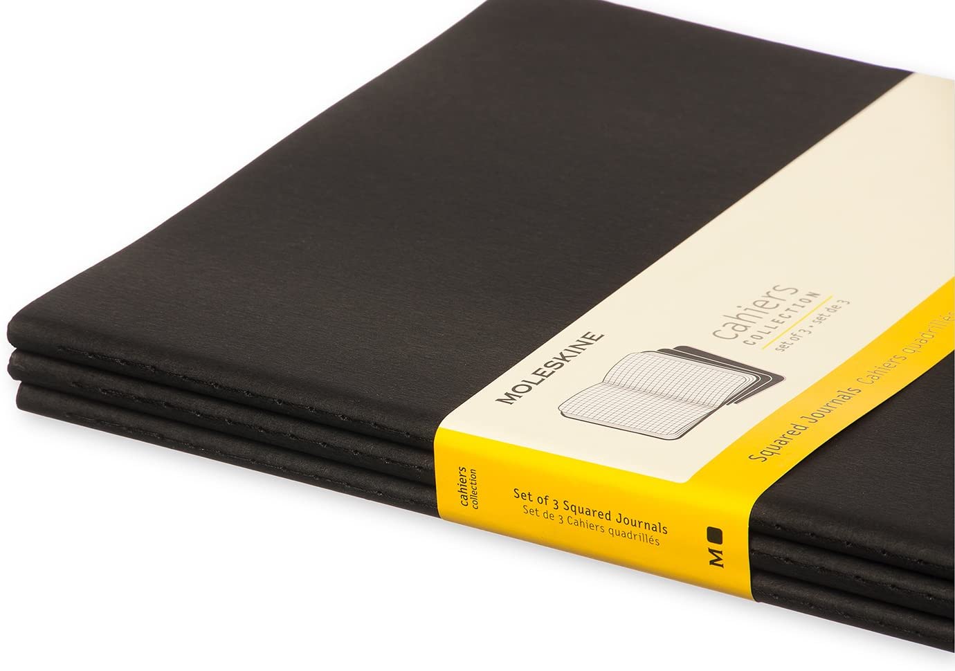 Moleskine Cashier Squared Large Size Notebook Set of 3 Pcs Black - Al Masam Stationery LLC Main image