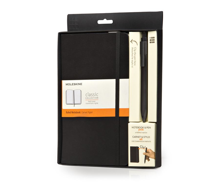 Moleskine Notebook and Click Roller Pen 0.5mm (Bundle) BUNDLELGBLK - Al Masam Stationery LLC Main image