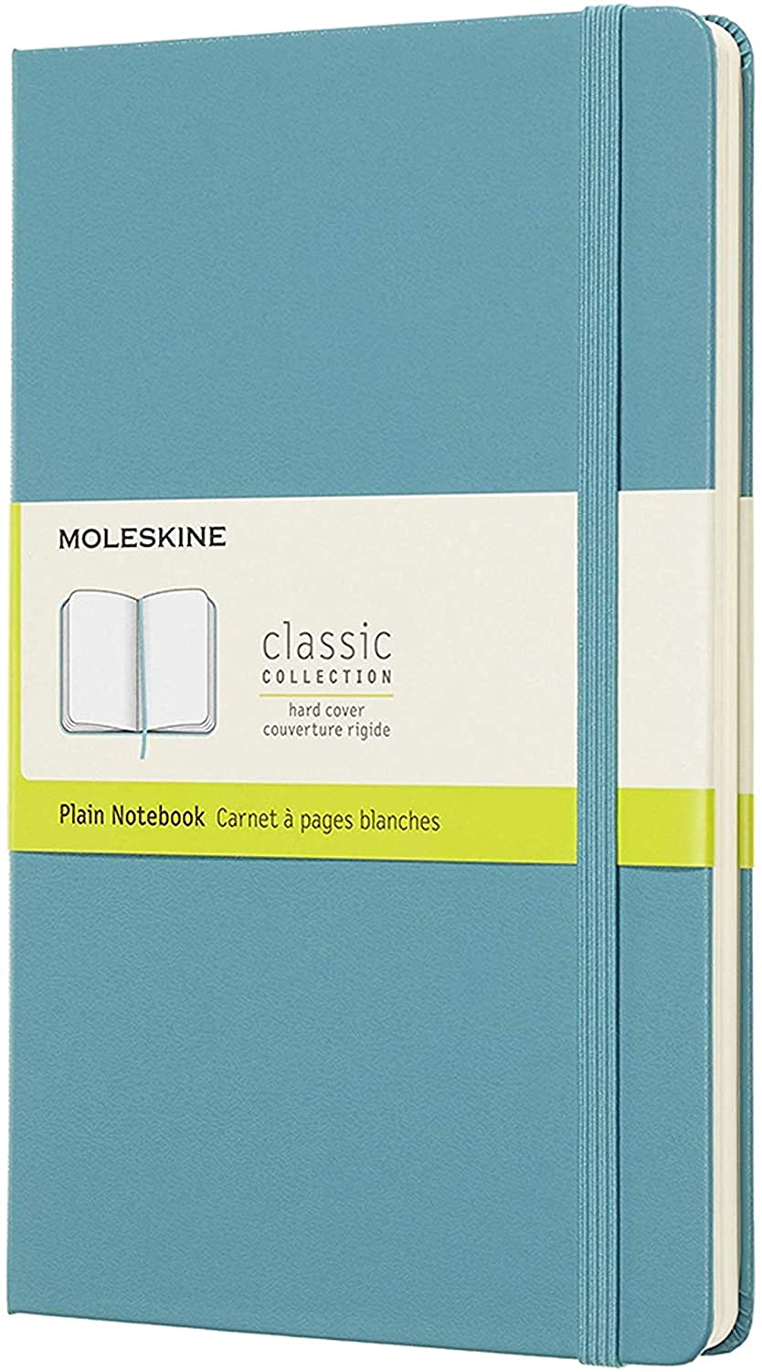 Moleskine Plain Classic Notebook Hard Cover A5 Reef Blue - Al Masam Stationery LLC Main image