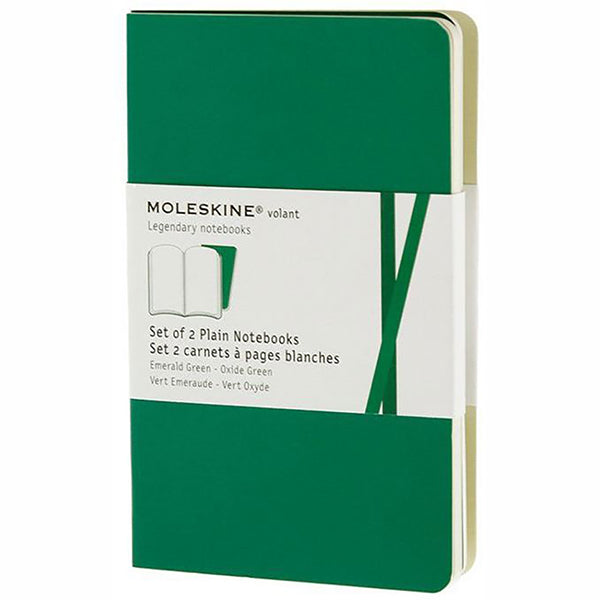 Moleskine Volant Plain Large Notebook Set of 2 Green - Al Masam Stationery LLC Main image
