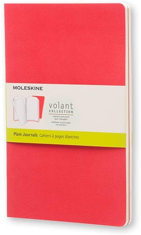 Moleskine Volant Plain Large Notebook Set of 2 Scarlet Red - Al Masam Stationery LLC Main image